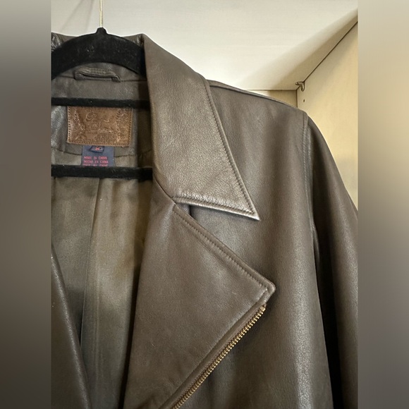 Ralph Lauren Dark Brown Leather Motorcycle Jacket - Picture 3 of 12